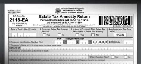 2118-ea bir form|real estate tax amnesty philippines.